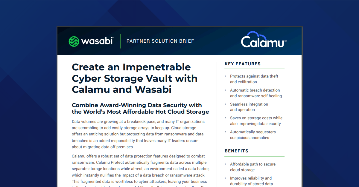 Calamu Wasabi Info Sheet | Download